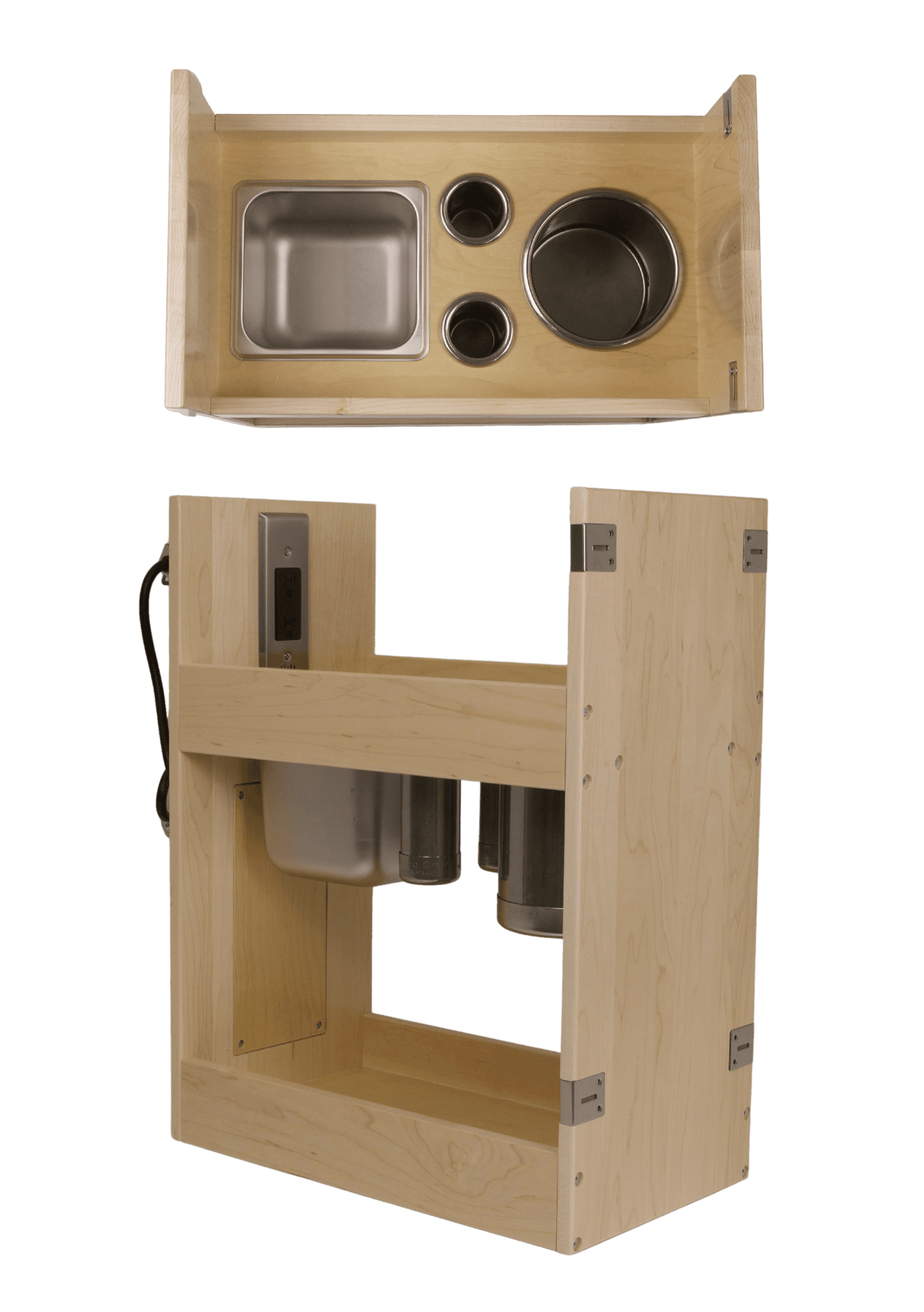 Grooming pullout without power outlet