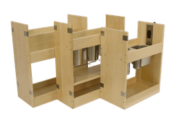 Space-saving pullout product range