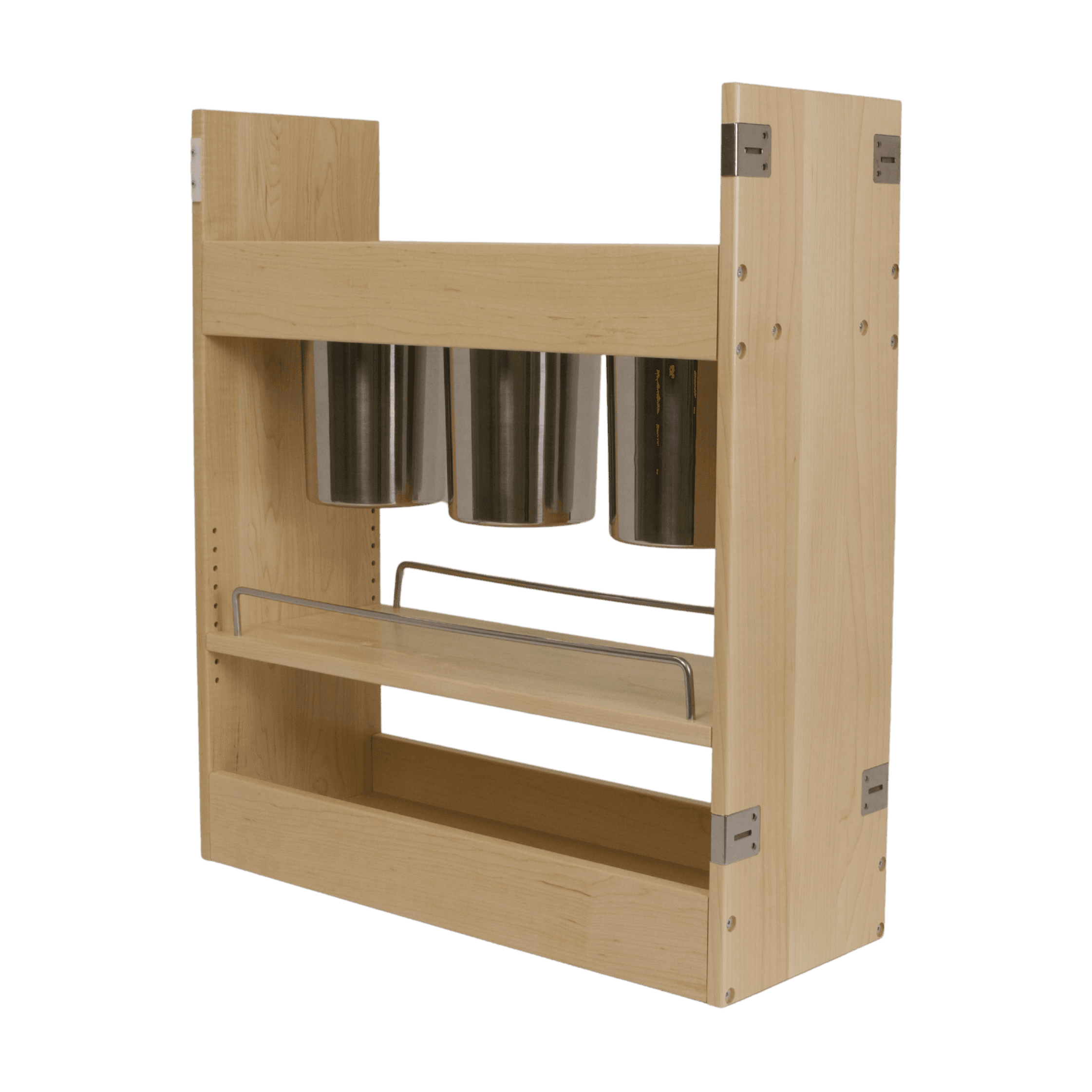 Steel bin pullout unit